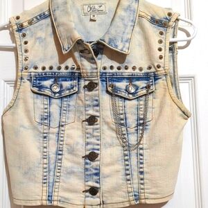 Stonewashed Denim Vest, ChiQle, Size M